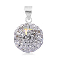 White Austrian Crystal Sphere Pendant in Sterling Silver - Sticky add to cart bar