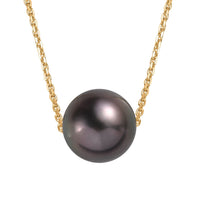 Certified & Appraised Luxoro AAAA Tahitian Cultured Pearl Necklace in 14K Yellow Gold 18 Inches
