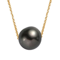 Certified & Appraised Luxoro AAAA Tahitian Cultured Pearl Necklace in 14K Yellow Gold 18-20 Inches