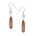 Simulated Champagne and White Diamond Earrings in Sterling Silver 29.40 ctw - Sticky add to cart bar