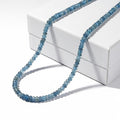 Certified & Appraised Rhapsody AAAA Santa Maria Aquamarine 73.20 ctw Beaded Graduated Necklace in 950 Platinum 18-20 Inches - Sticky add to cart bar