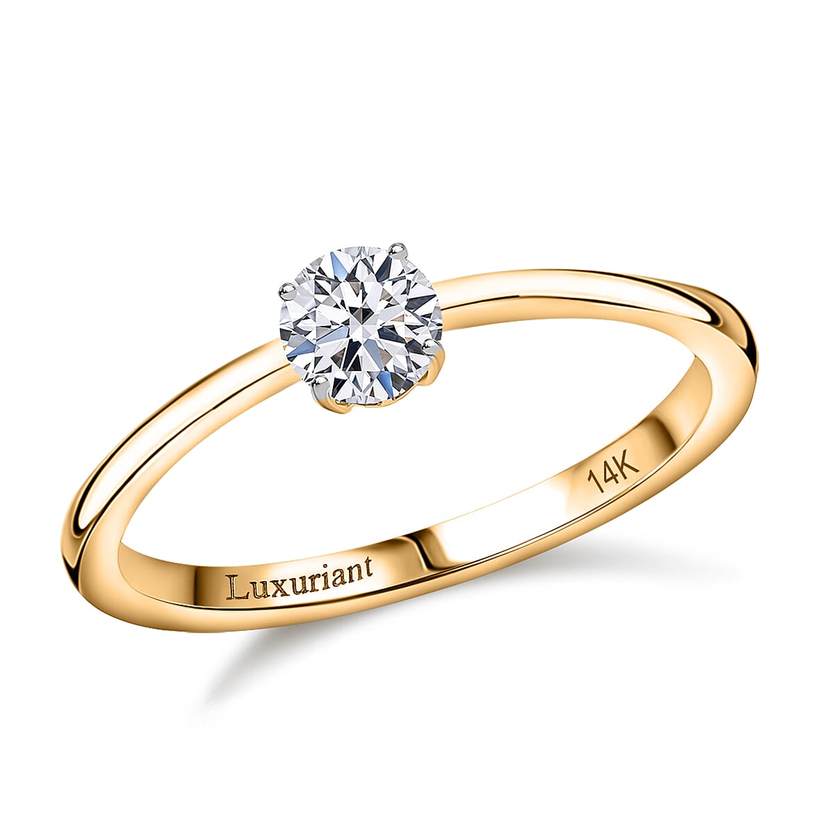 14K Yellow Gold Luxuriant Lab Grown Diamond (VS) Ring (Size 8.0) 0.50 ctw