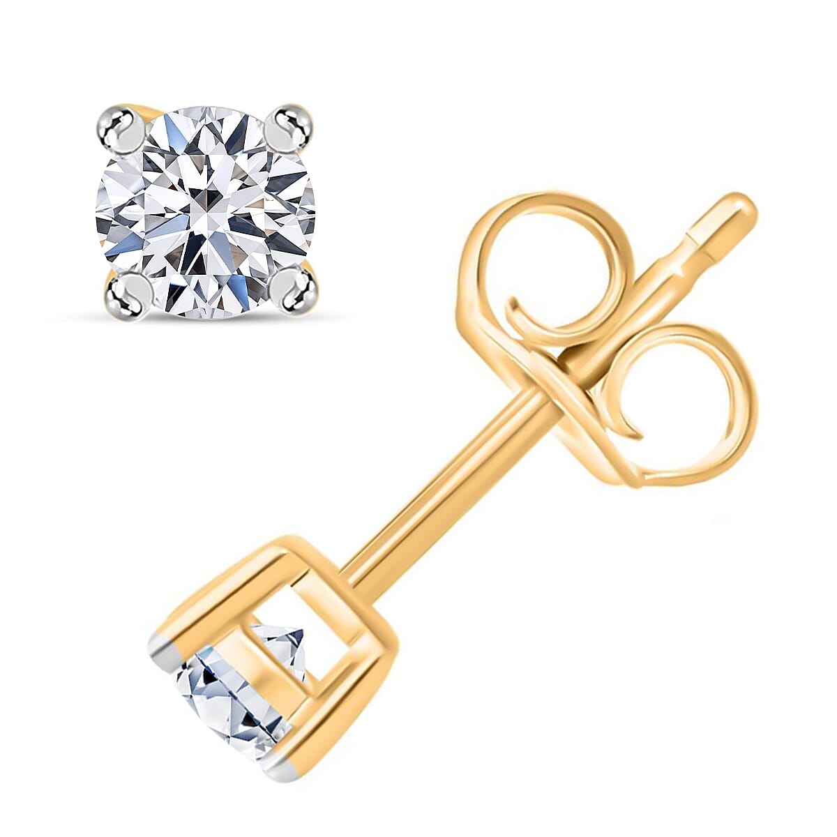 Luxuriant Lab Grown Diamond VS 1.00 ctw Stud Earrings in 14K Yellow Gold