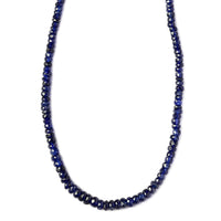D'Joy Madagascar Blue Sapphire 100.00 ctw Beaded Graduated Necklace in 18K Vermeil Yellow Gold Over Sterling Silver 18 Inches