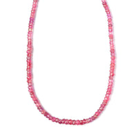 D'Joy Madagascar Pink Sapphire 82.85 ctw Beaded Graduated Necklace in 18K Vermeil Yellow Gold Over Sterling Silver 18-20 Inches