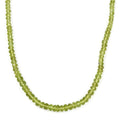 D'Joy Peridot 90.25 ctw Beaded Graduated Necklace in 18K Vermeil Yellow Gold Over Sterling Silver 18-20 Inches - Sticky add to cart bar
