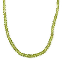 D'Joy Peridot 90.25 ctw Beaded Graduated Necklace in 18K Vermeil Yellow Gold Over Sterling Silver 18-20 Inches