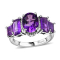 Premium Mashamba Amethyst and African Amethyst 3.40 ctw Royal Majesty Ring in Rhodium Over Sterling Silver - Sticky add to cart bar