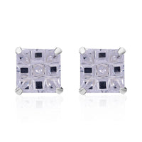 Simulated Diamond Earrings in Sterling Silver 8.15 ctw