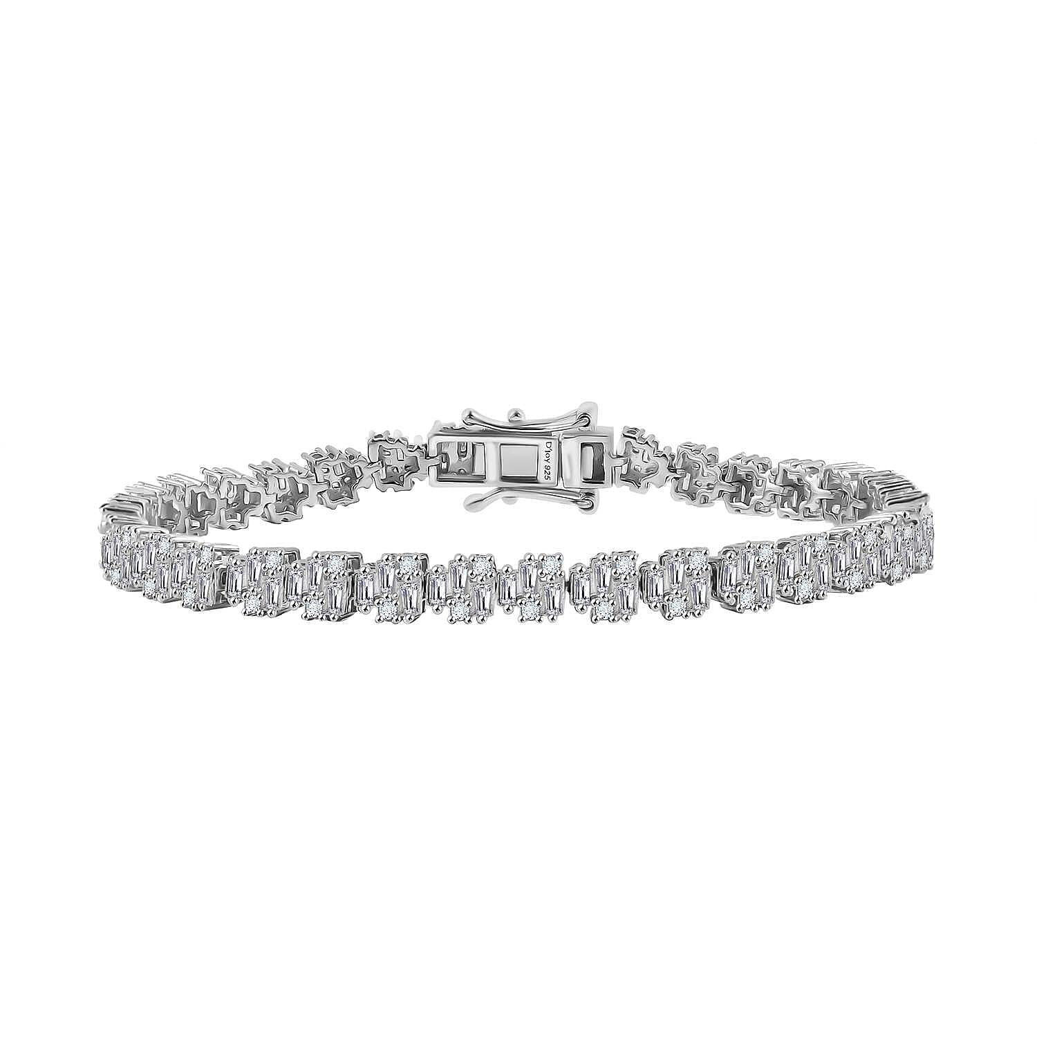 Doorbuster White Diamond 4.00 ctw Bracelet in Rhodium Over Sterling Silv (7.25 In)