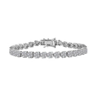 Doorbuster White Diamond 4.00 ctw Bracelet in Rhodium Over Sterling Silv (7.25 In)