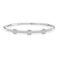 Doorbuster White Diamond 1.00 ctw Bangle Bracelet in Rhodium Over Sterling Silver (7.25 In) - Sticky add to cart bar