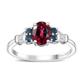 Premium Ouro Fino Rubellite, Multi Gemstone Ring in Rhodium Over Sterling Silver (Size 10.0) 1.15 ctw - Sticky add to cart bar