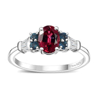Premium Ouro Fino Rubellite, Multi Gemstone Ring in Rhodium Over Sterling Silver (Size 10.0) 1.15 ctw