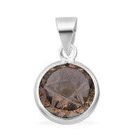Champagne Cubic Zirconia Pendant Sterling Silver 6.25 ctw