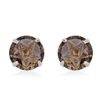Champagne Cubic Zirconia Earring Sterling Silver 6.20 ctw