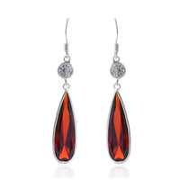 Red Cubic Zirconia Earring Sterling Silver 17.20 ctw