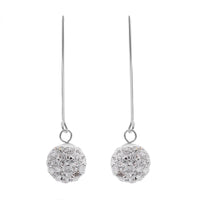 White Aurtrian Crystal Earrings in Sterling Silver