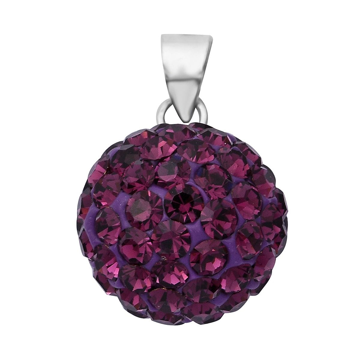 Purple Aurtrian Crystal Pendant in Sterling Silver