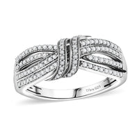 Doorbuster White Diamond Ring in Rhodium Over Sterling Silver (Size 7.0) 0.50 ctw