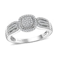 Doorbuster Blue Diamond (IR) Cluster Ring in Rhodium Over Sterling Silver (Size 10.0) 0.33 ctw - Sticky add to cart bar