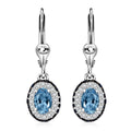 Santa Maria Aquamarine and Multi Gemstone 1.35 ctw Ocean Whisper Earrings in Rhodium Over Sterling Silver - Sticky add to cart bar