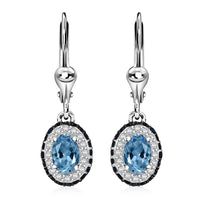 Santa Maria Aquamarine and Multi Gemstone 1.35 ctw Ocean Whisper Earrings in Rhodium Over Sterling Silver