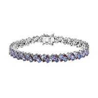 TLV Tanzanite, Anthill Garnet Bracelet in Rhodium Over Sterling Silver (7.25 In) 12.30 ctw