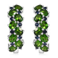 TLV Tanzanite, Anthill Garnet Hoop Earrings in Rhodium Over Sterling Silver 3.90 ctw - Sticky add to cart bar