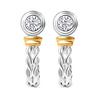 Swarovski Zirconia Half Hoop 0.90 ctw Earrings in Vermeil YG Over Sterling Silver