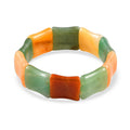 Green Aventurine and Agate 294.60 ctw Block Stretch Bracelet - Sticky add to cart bar