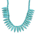Blue Howlite 332.00 ctw Chips Necklace in Platinum Bond 20 Inches - Sticky add to cart bar