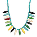 Multi Color Howlite 295.00 ctw Chips Necklace in Platinum Bond 20 Inches - Sticky add to cart bar