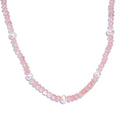 Galilea Rose Quartz and Pearl Beaded 66.00 ctw Necklace 20 Inches in Rhodium Over Sterling Silver - Sticky add to cart bar