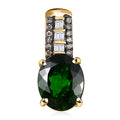 Luxoro AAA Chrome Diopside, Natural Champagne and White Diamond 2.90 ctw Bridge Pendant without Chain in 10K Yellow Gold - Sticky add to cart bar