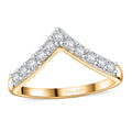 Moissanite 0.35 ctw Wishbone Ring in 18K Vermeil Yellow Gold Over Sterling Silver (Size 10.0) - Sticky add to cart bar
