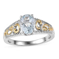 Mangoro Aquamarine Solitaire Ring in 18K Vermeil YG and Rhodium Over Sterling Silver (Size 10.0) 1.10 ctw - Sticky add to cart bar