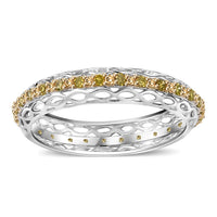 Doorbuster White Diamond Band 0.15 ctw Ring in Rhodium Over Sterling Silver