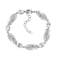 Lab Created White Sapphire 5.40 ctw Fish Bracelet in Platinum Over Copper with Magnet (6.50-8.00In)