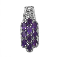 African Amethyst Pendant in Stainless Steel 4.20 ctw