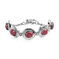 Norwegian Thulite Bracelet in Stainless Steel (6.50 In) 16.65 ctw - Sticky add to cart bar