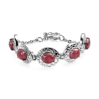 Norwegian Thulite Bracelet in Stainless Steel (6.50 In) 16.65 ctw