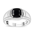 Karis Thai Black Spinel Men's Ring in Platinum Bond (Size 10.0) 3.00 ctw - Sticky add to cart bar