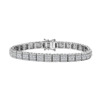 Diamond Tennis Bracelet in Rhodium Over Sterling Silver (7.25 In) 4.00 ctw