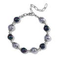 Terahertz, Peacock Color Shell Pearl Bracelet in Stainless Steel (7.5-9.5In) 35.00 ctw - Sticky add to cart bar