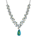 D'Joy Peacock Quartz (Triplet) and Multi Gemstone 27.00 ctw Garden Oasis Necklace in Rhodium Over Sterling Silver 18-20 Inches - Sticky add to cart bar