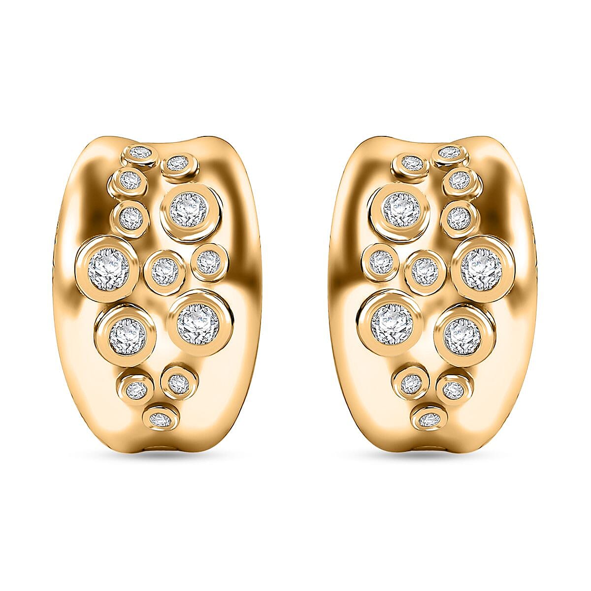 Karis White Zircon 1.60 ctw Earrings in 18K YG Plated