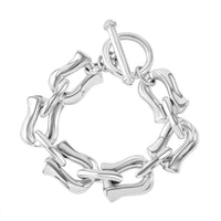 Sterling Silver Link Toggle Clasp Bracelet (6.50 In) 16.11 Grams