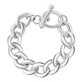 Sterling Silver Curb Toggle Clasp Bracelet (6.50 In) 13.79 Grams - Sticky add to cart bar