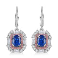 Kashmir Kyanite and Multi Gemstone 5.50 ctw Royal Elegance Earrings in Rhodium Over Sterling Silver - Sticky add to cart bar